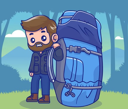 bawa ransel berat